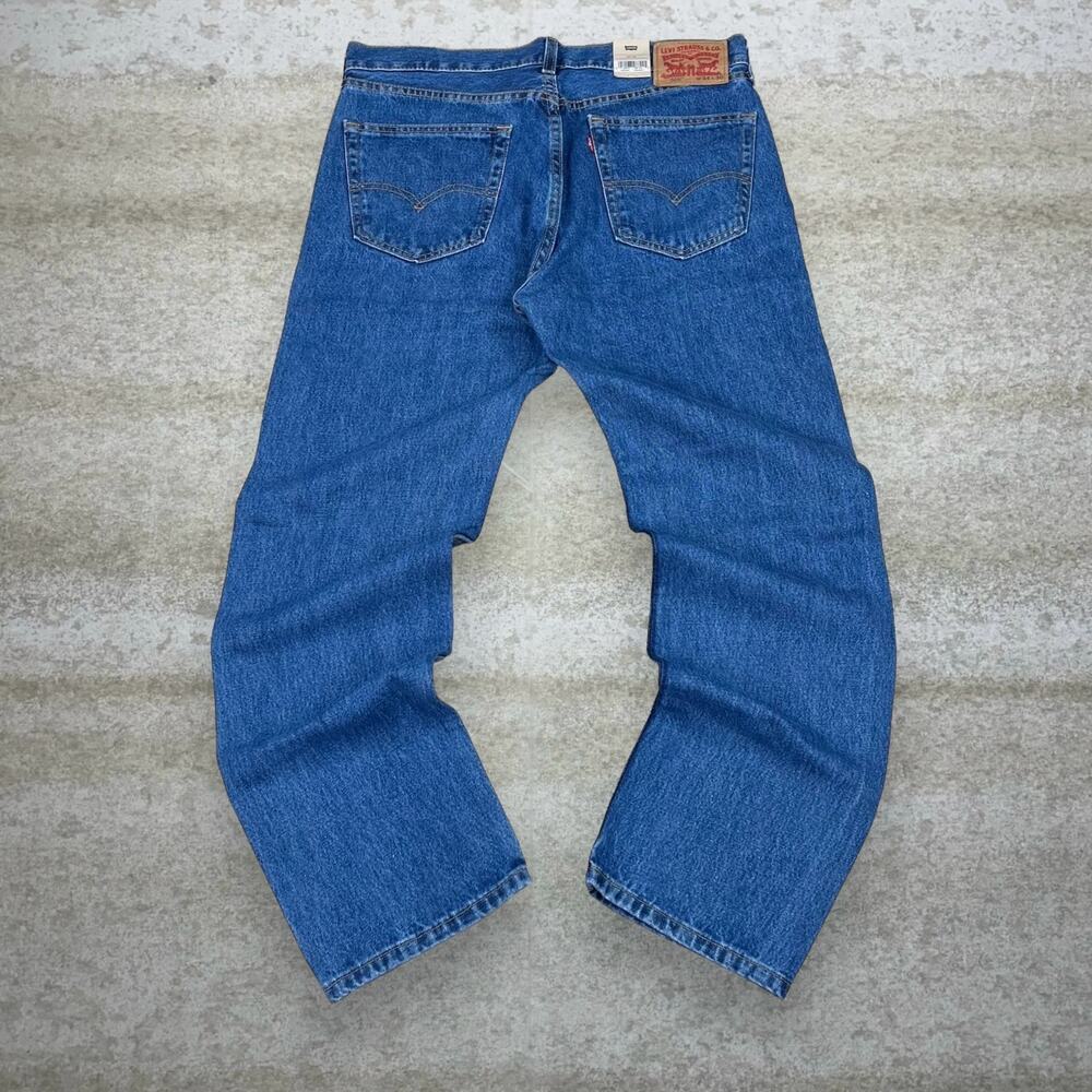 Vintage Y2K Levis Jeans 505 34x30 Regular Straight Fit Medium Wash Denim Red Tab